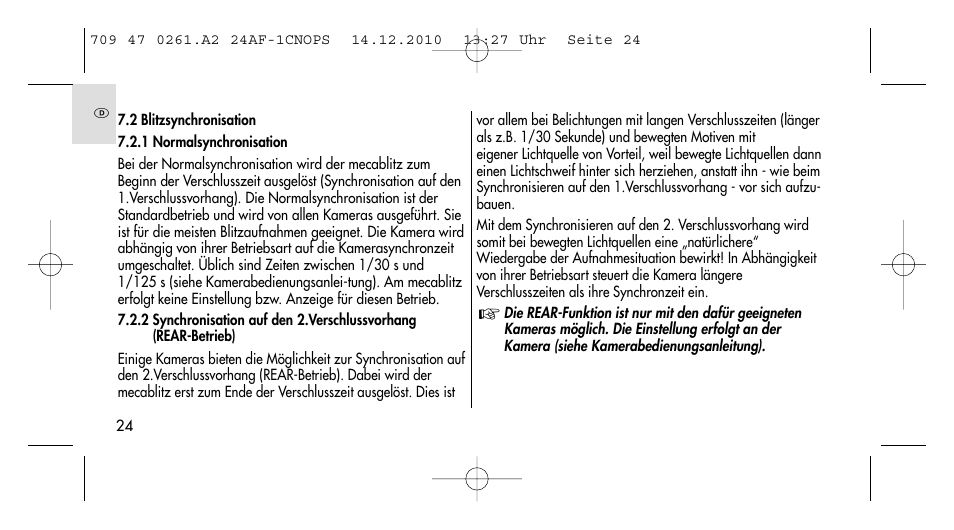 Metz MECABLITZ 24 AF-1 C_N_O_P_S digital User Manual | Page 24 / 164