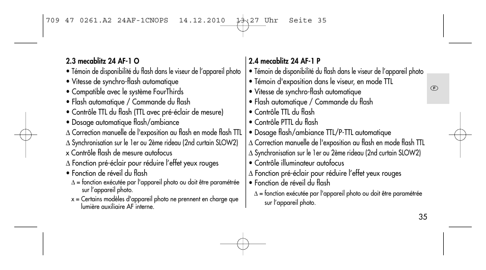Metz MECABLITZ 24 AF-1 C_N_O_P_S digital User Manual | Page 35 / 164