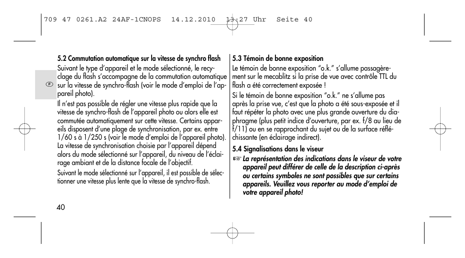 Metz MECABLITZ 24 AF-1 C_N_O_P_S digital User Manual | Page 40 / 164