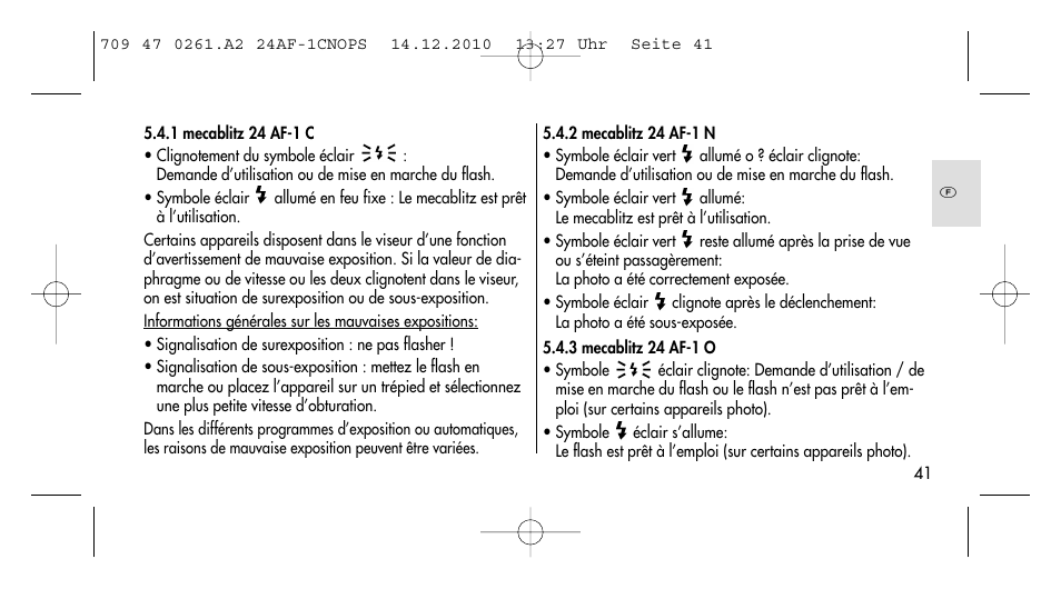 Metz MECABLITZ 24 AF-1 C_N_O_P_S digital User Manual | Page 41 / 164