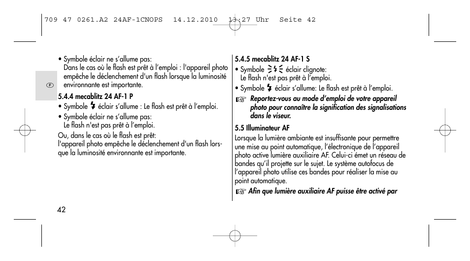 Metz MECABLITZ 24 AF-1 C_N_O_P_S digital User Manual | Page 42 / 164