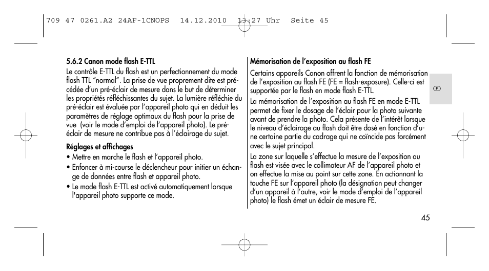 Metz MECABLITZ 24 AF-1 C_N_O_P_S digital User Manual | Page 45 / 164