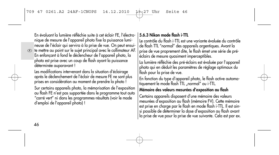 Metz MECABLITZ 24 AF-1 C_N_O_P_S digital User Manual | Page 46 / 164