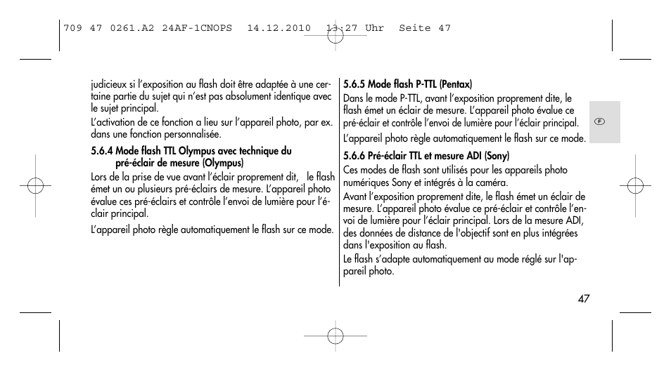 Metz MECABLITZ 24 AF-1 C_N_O_P_S digital User Manual | Page 47 / 164