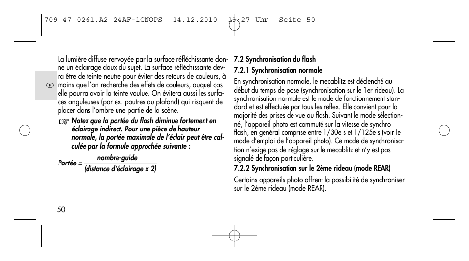 Metz MECABLITZ 24 AF-1 C_N_O_P_S digital User Manual | Page 50 / 164
