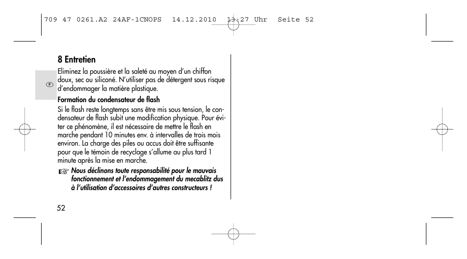 Metz MECABLITZ 24 AF-1 C_N_O_P_S digital User Manual | Page 52 / 164