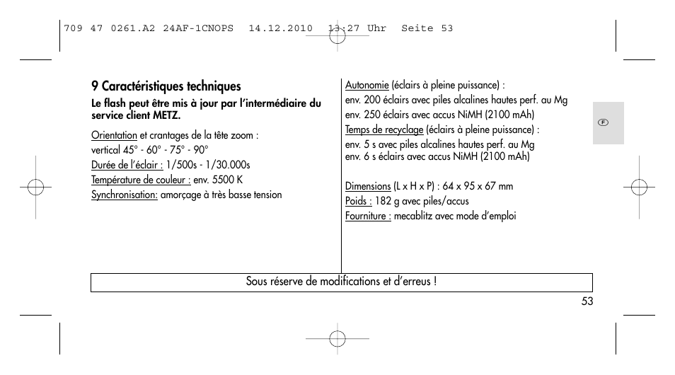 Metz MECABLITZ 24 AF-1 C_N_O_P_S digital User Manual | Page 53 / 164