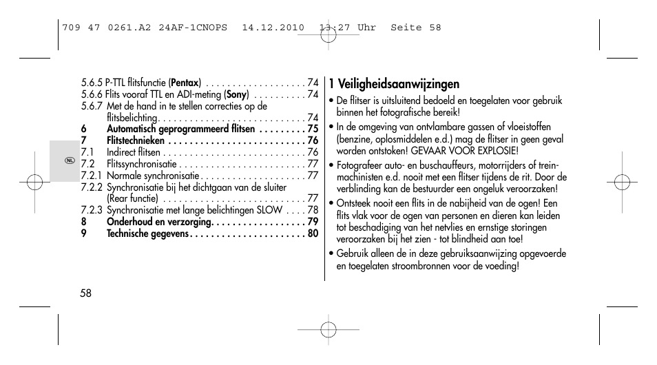 1 veiligheidsaanwijzingen | Metz MECABLITZ 24 AF-1 C_N_O_P_S digital User Manual | Page 58 / 164