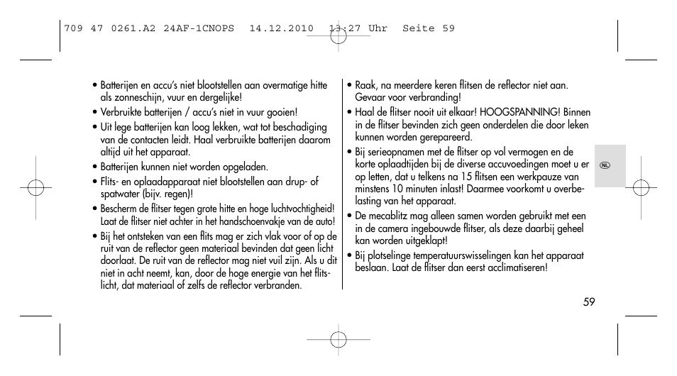 Metz MECABLITZ 24 AF-1 C_N_O_P_S digital User Manual | Page 59 / 164