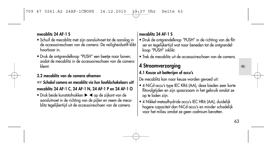 Metz MECABLITZ 24 AF-1 C_N_O_P_S digital User Manual | Page 63 / 164