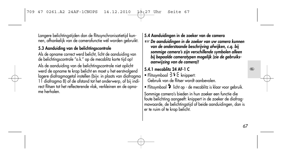 Metz MECABLITZ 24 AF-1 C_N_O_P_S digital User Manual | Page 67 / 164