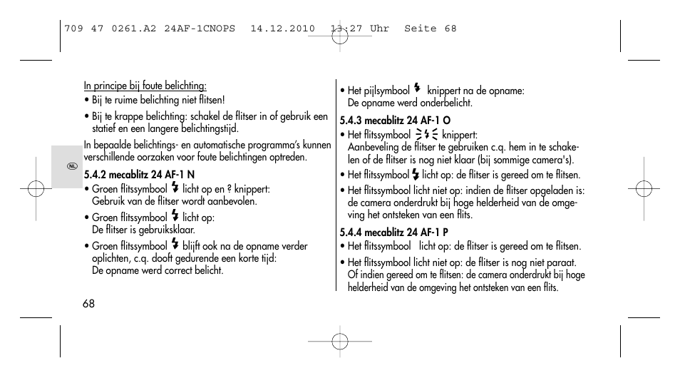 Metz MECABLITZ 24 AF-1 C_N_O_P_S digital User Manual | Page 68 / 164