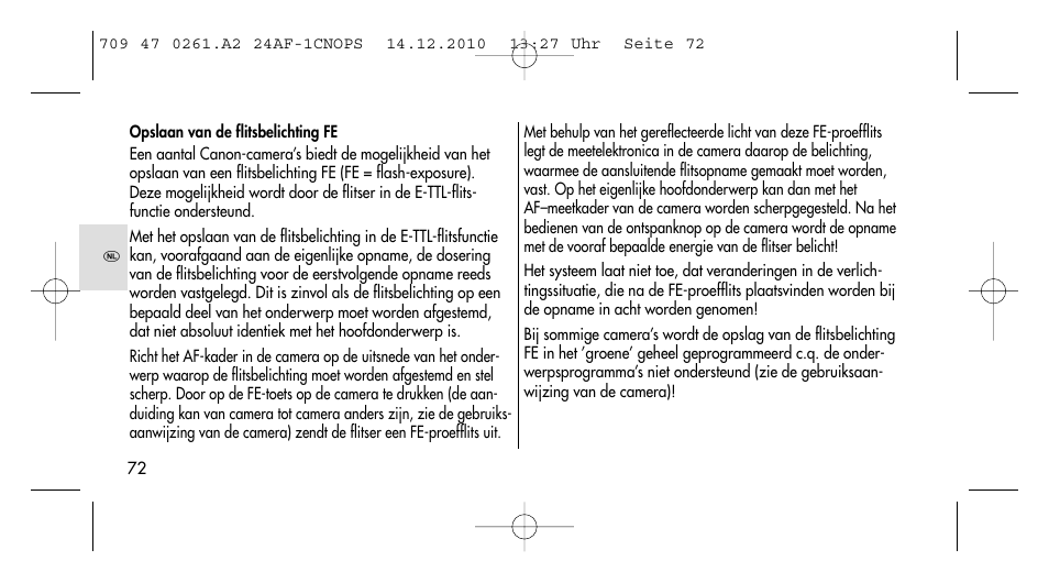 Metz MECABLITZ 24 AF-1 C_N_O_P_S digital User Manual | Page 72 / 164