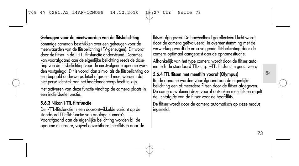 Metz MECABLITZ 24 AF-1 C_N_O_P_S digital User Manual | Page 73 / 164