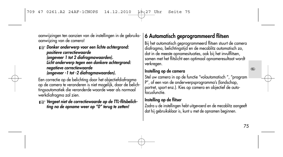 Metz MECABLITZ 24 AF-1 C_N_O_P_S digital User Manual | Page 75 / 164