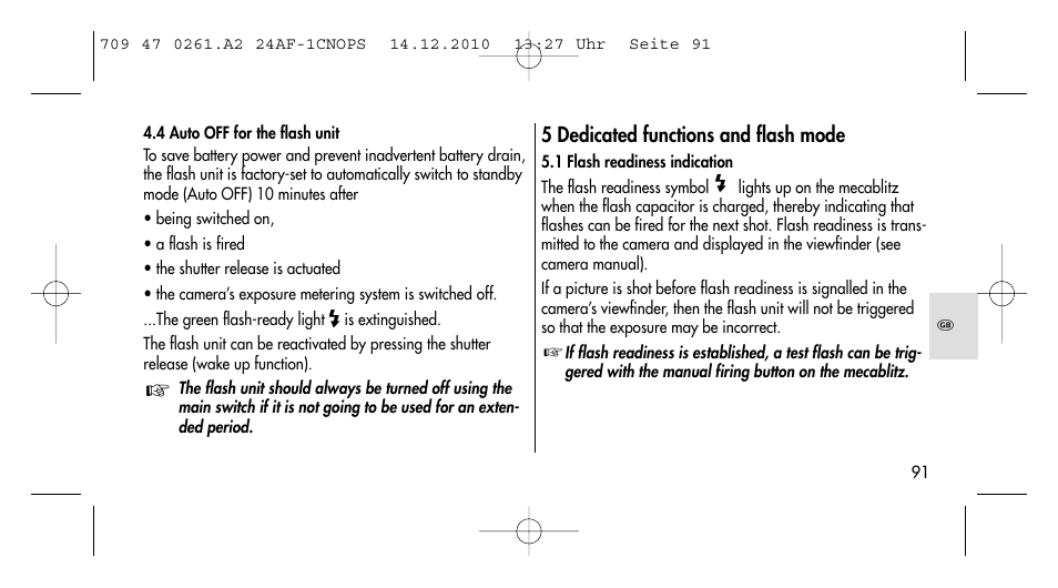 Metz MECABLITZ 24 AF-1 C_N_O_P_S digital User Manual | Page 91 / 164