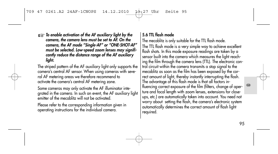 Metz MECABLITZ 24 AF-1 C_N_O_P_S digital User Manual | Page 95 / 164