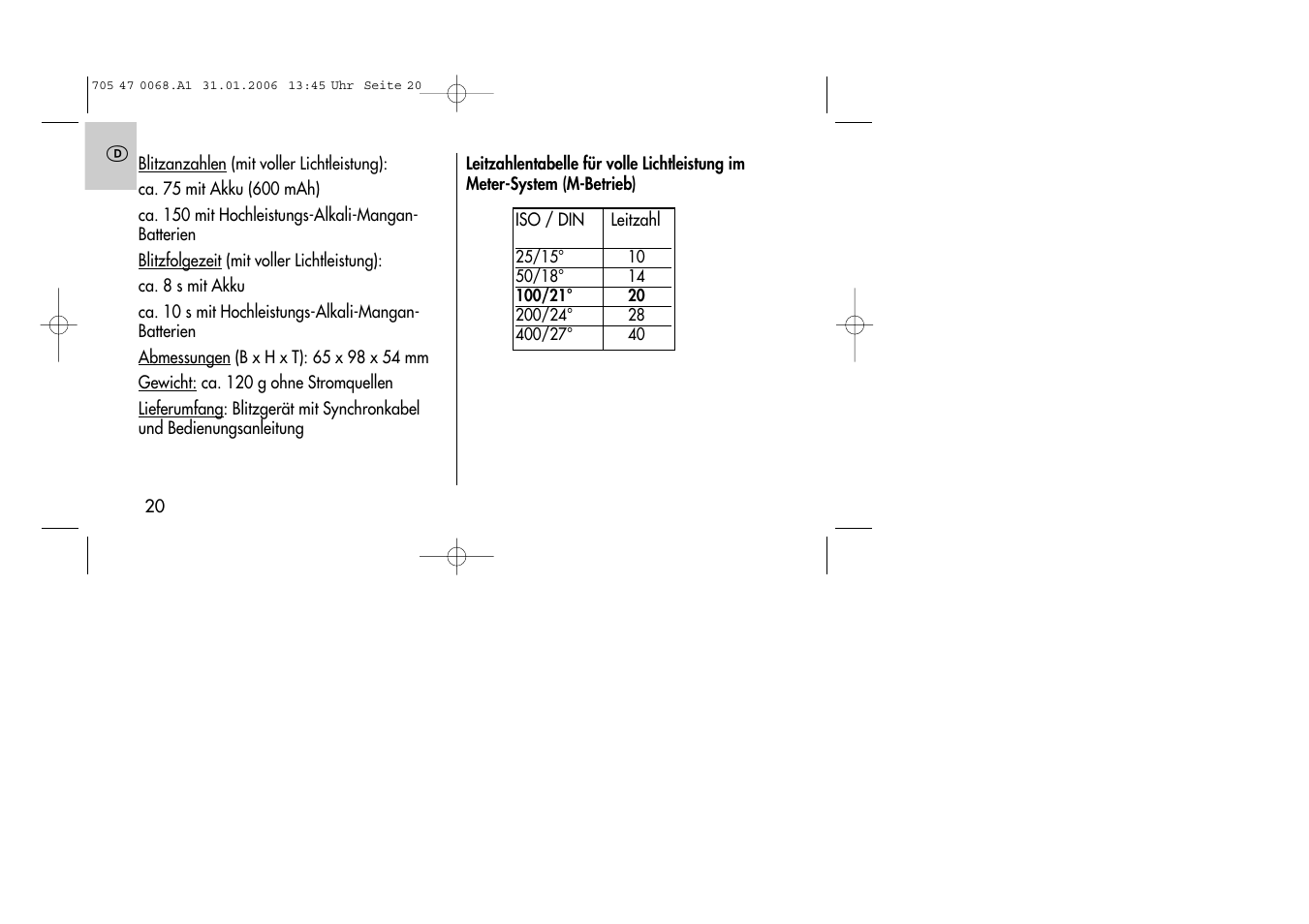 Metz MECABLITZ 20 C-2 User Manual | Page 20 / 128