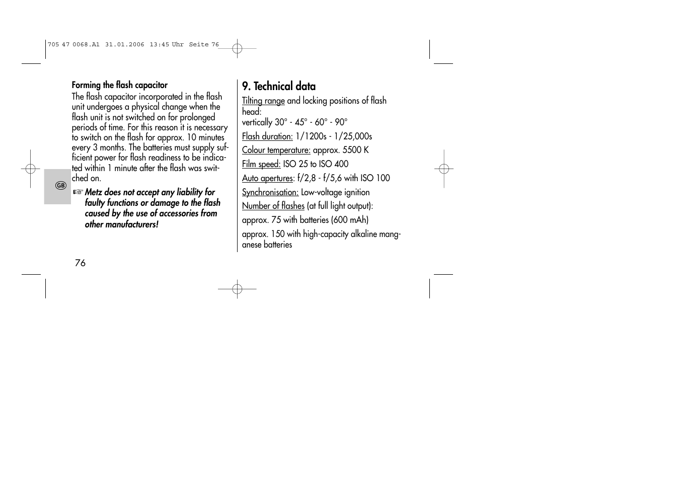 Metz MECABLITZ 20 C-2 User Manual | Page 76 / 128