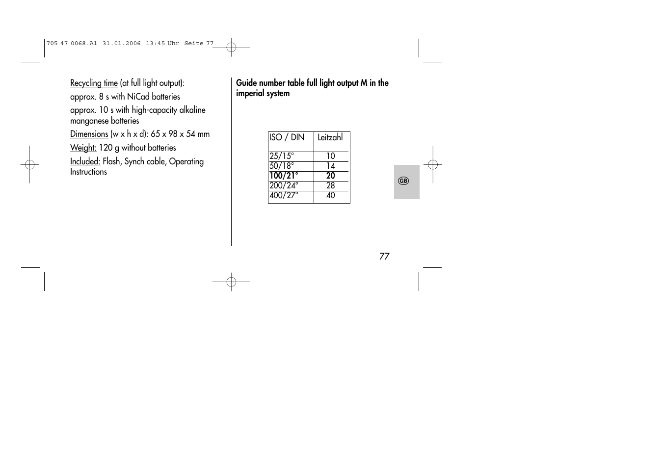 Metz MECABLITZ 20 C-2 User Manual | Page 77 / 128