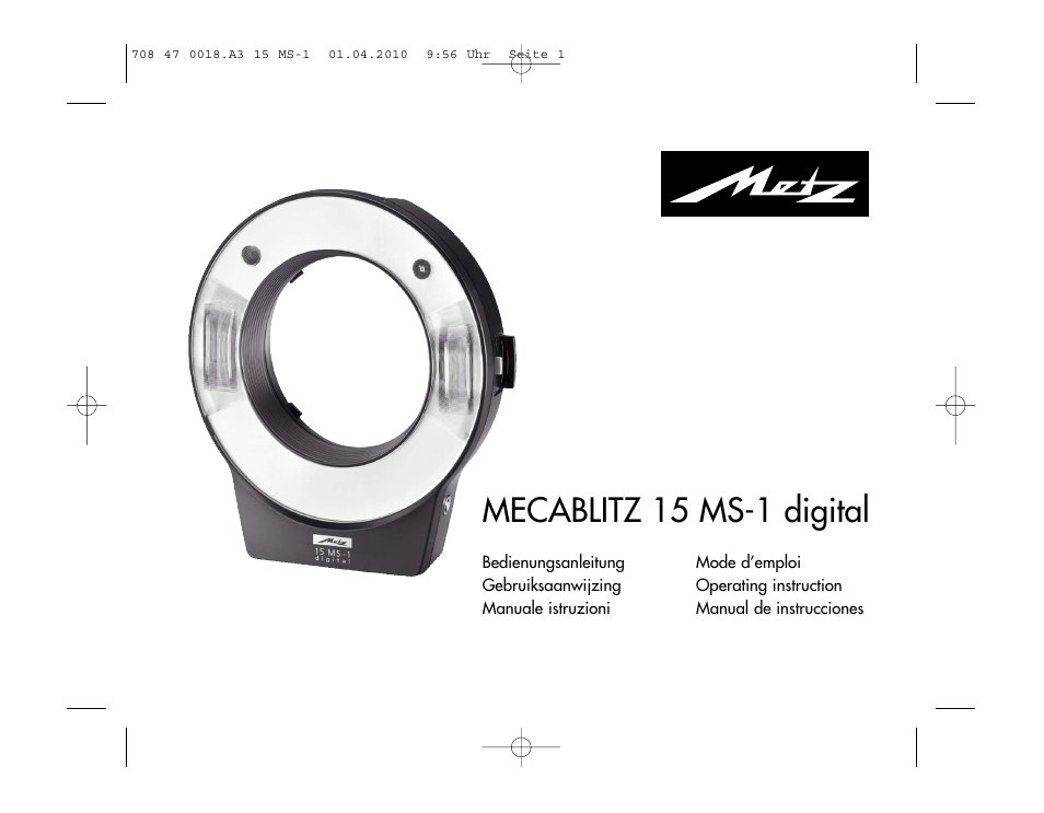 Metz MECABLITZ 15 MS-1 digital User Manual | 140 pages