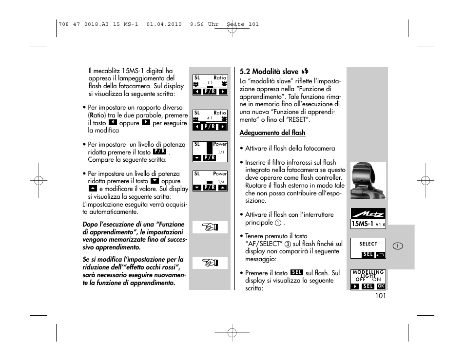 Metz MECABLITZ 15 MS-1 digital User Manual | Page 101 / 140