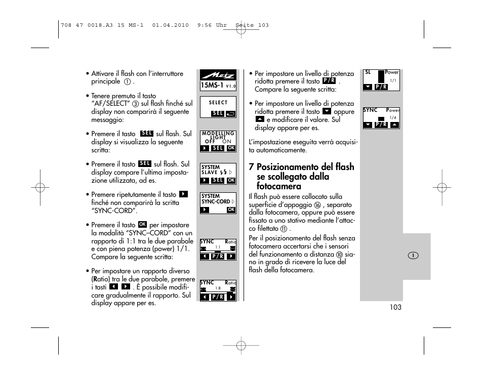 Metz MECABLITZ 15 MS-1 digital User Manual | Page 103 / 140