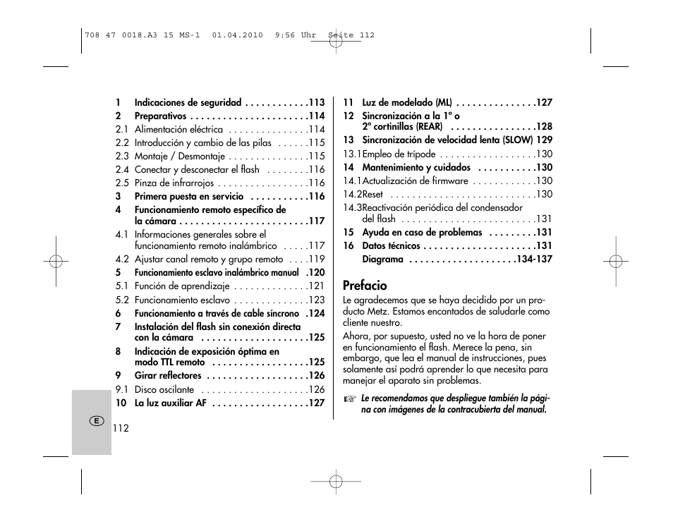 Metz MECABLITZ 15 MS-1 digital User Manual | Page 112 / 140