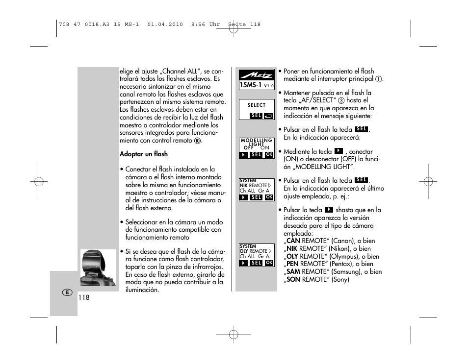 Metz MECABLITZ 15 MS-1 digital User Manual | Page 118 / 140