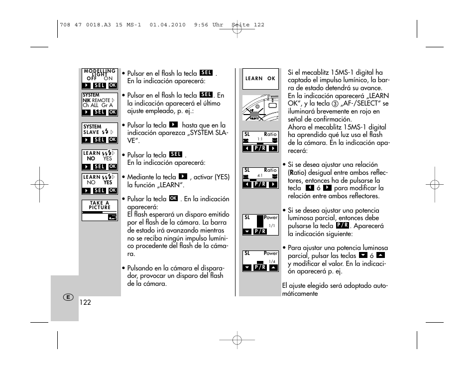 Metz MECABLITZ 15 MS-1 digital User Manual | Page 122 / 140