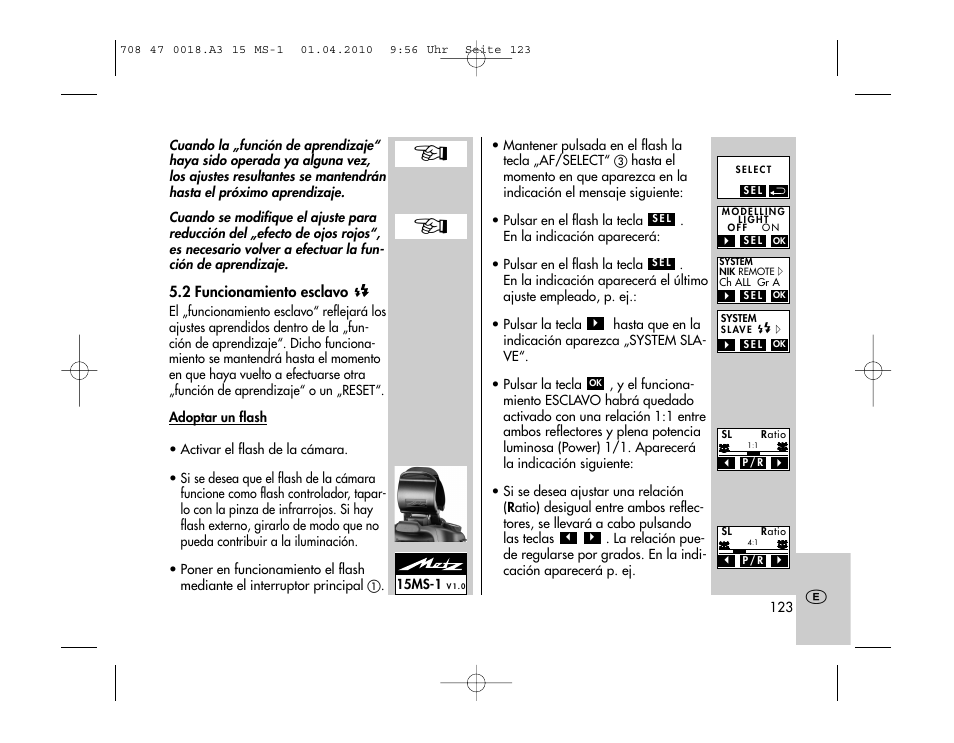 Metz MECABLITZ 15 MS-1 digital User Manual | Page 123 / 140