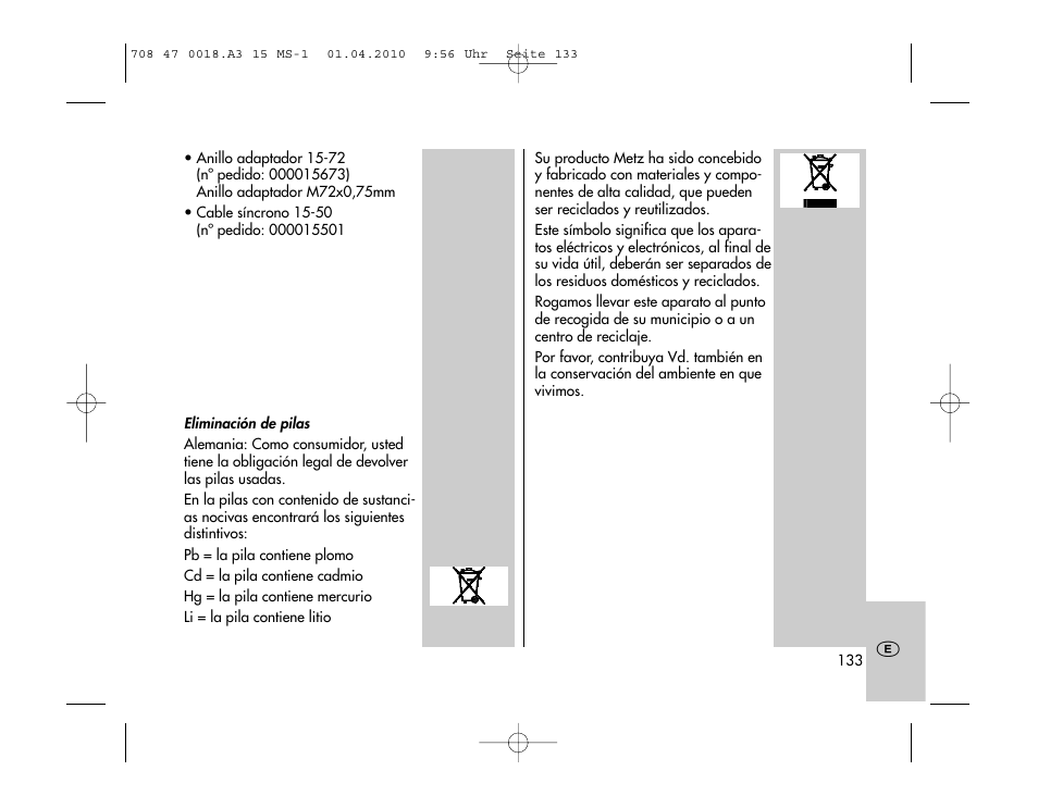 Metz MECABLITZ 15 MS-1 digital User Manual | Page 133 / 140