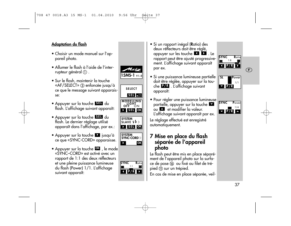 Metz MECABLITZ 15 MS-1 digital User Manual | Page 37 / 140