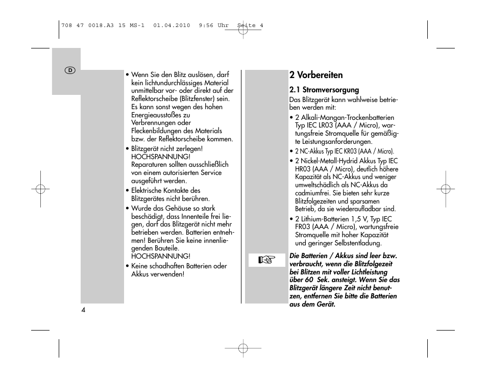 Metz MECABLITZ 15 MS-1 digital User Manual | Page 4 / 140
