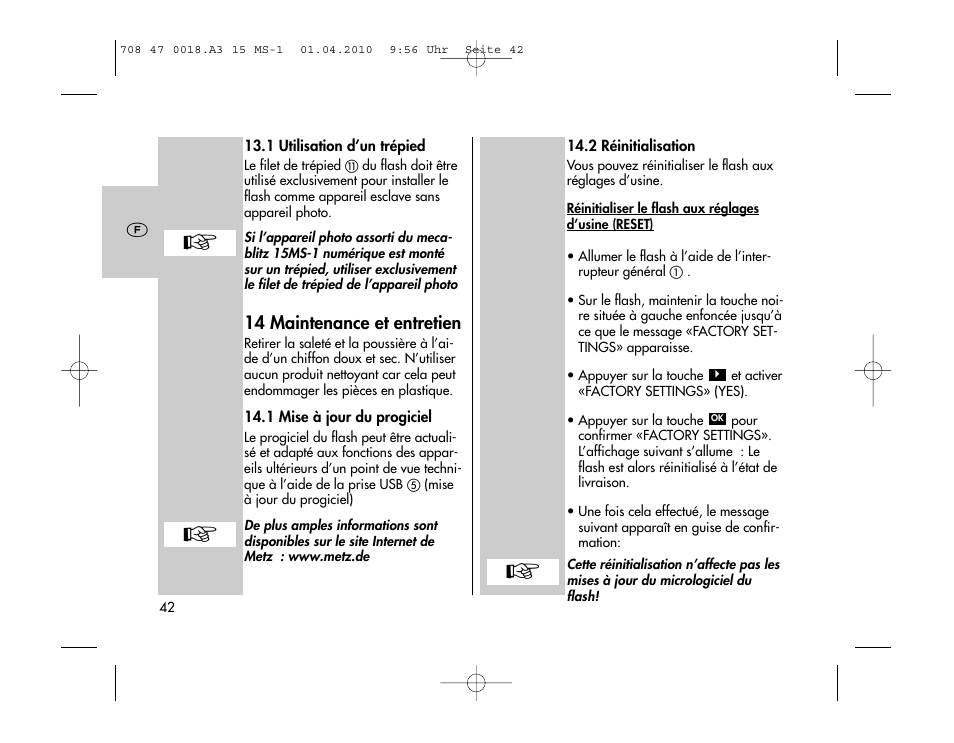 Metz MECABLITZ 15 MS-1 digital User Manual | Page 42 / 140