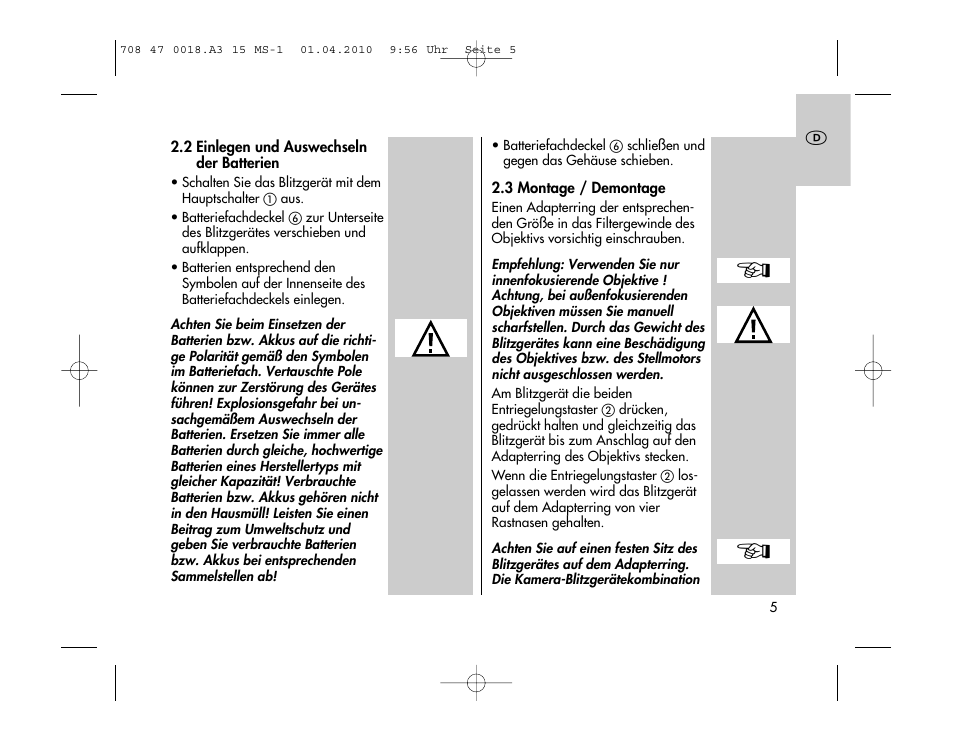 Metz MECABLITZ 15 MS-1 digital User Manual | Page 5 / 140
