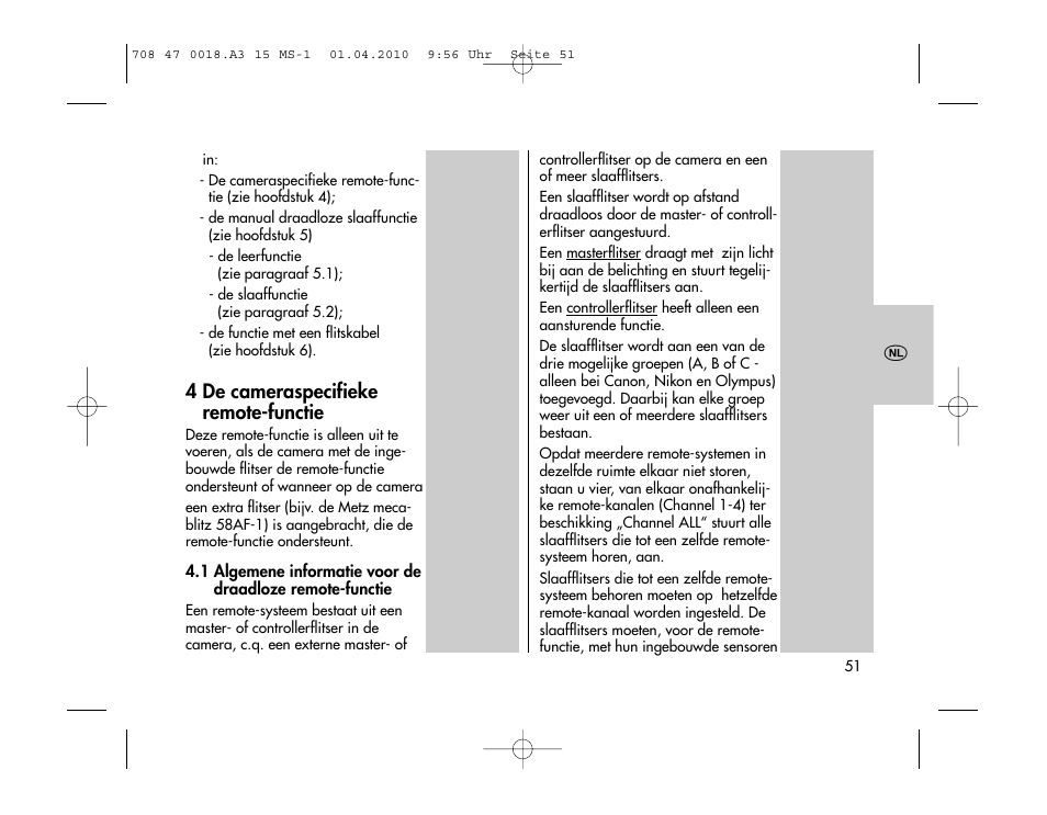 Metz MECABLITZ 15 MS-1 digital User Manual | Page 51 / 140