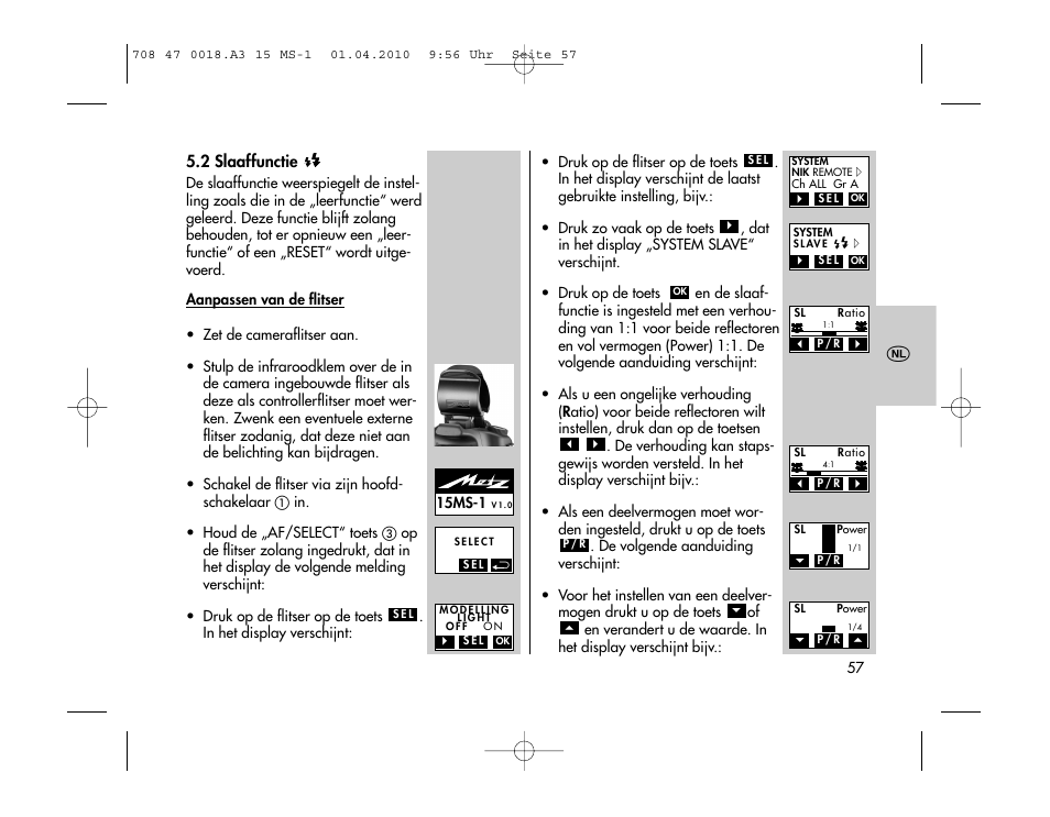 Metz MECABLITZ 15 MS-1 digital User Manual | Page 57 / 140