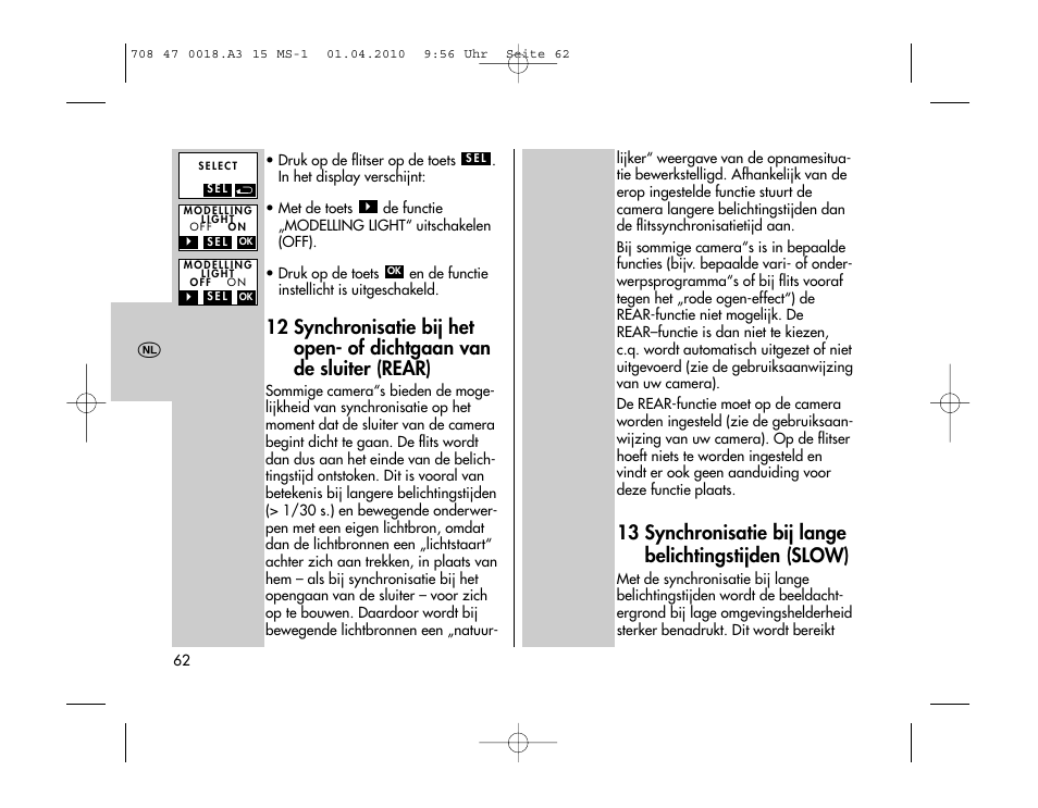 Metz MECABLITZ 15 MS-1 digital User Manual | Page 62 / 140