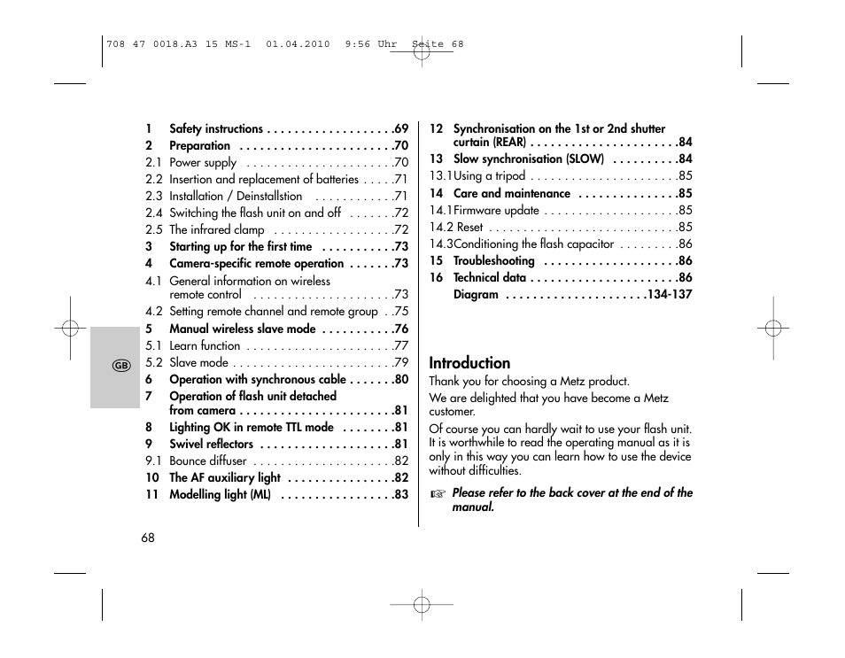 Metz MECABLITZ 15 MS-1 digital User Manual | Page 68 / 140