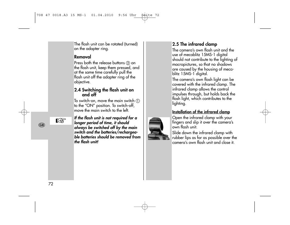 Metz MECABLITZ 15 MS-1 digital User Manual | Page 72 / 140