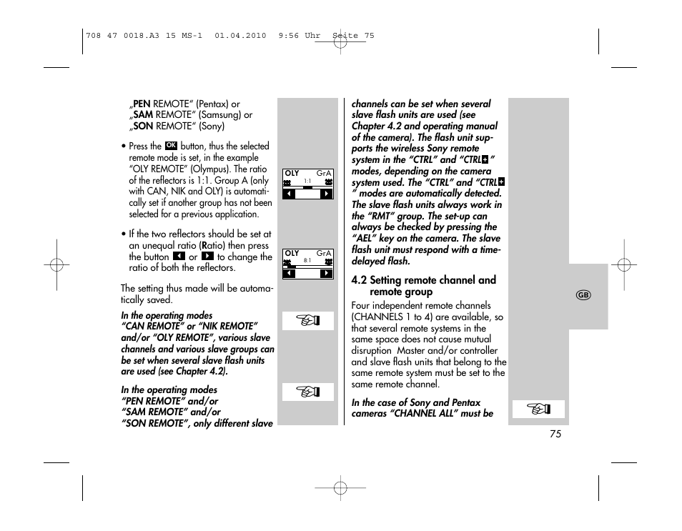 Metz MECABLITZ 15 MS-1 digital User Manual | Page 75 / 140