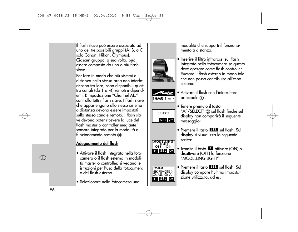 Metz MECABLITZ 15 MS-1 digital User Manual | Page 96 / 140