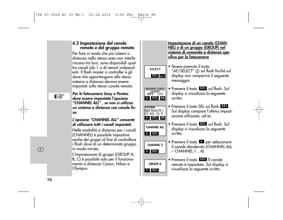 Metz MECABLITZ 15 MS-1 digital User Manual | Page 98 / 140
