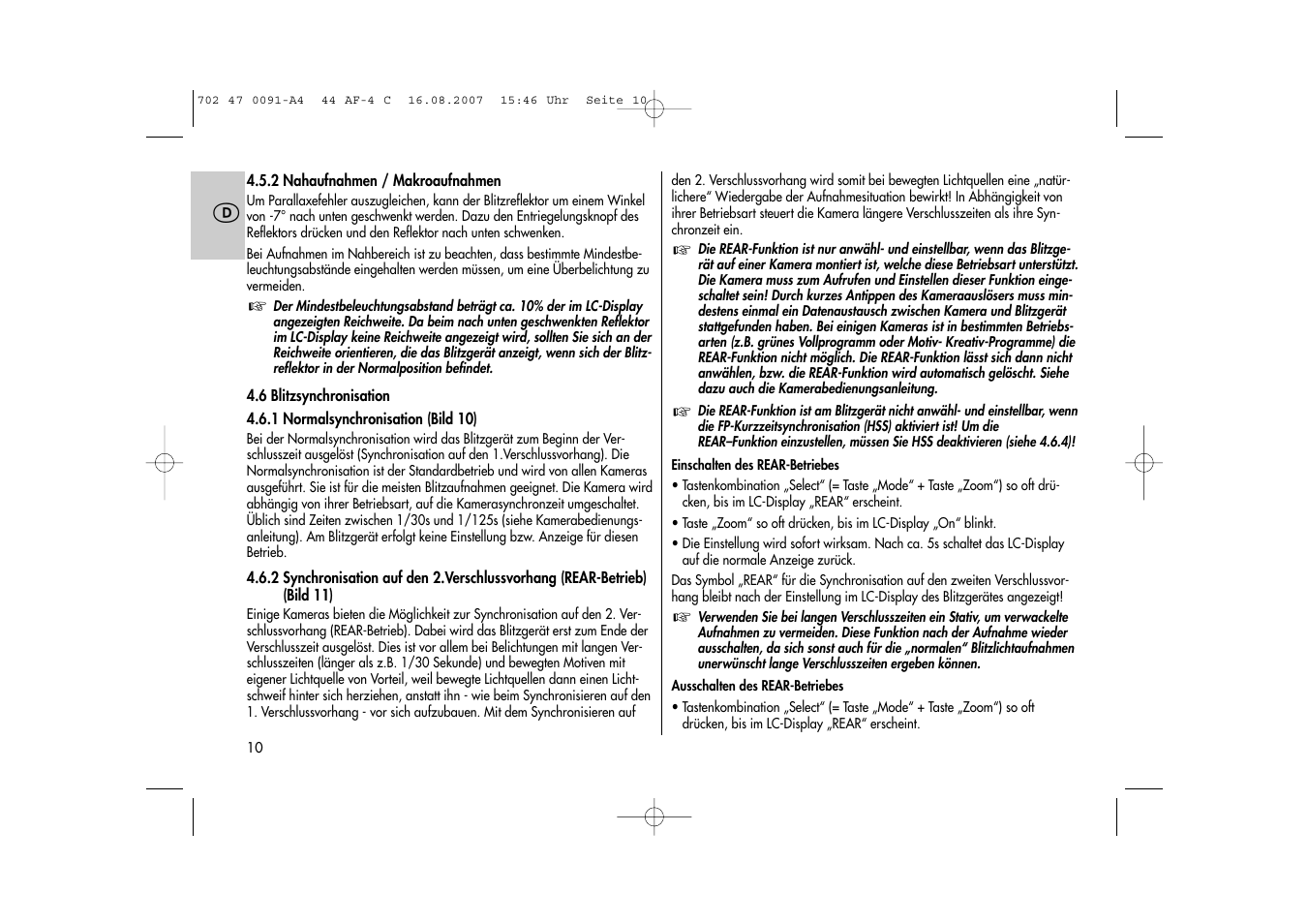 Metz MECABLITZ 44 AF-4 Canon User Manual | Page 10 / 120