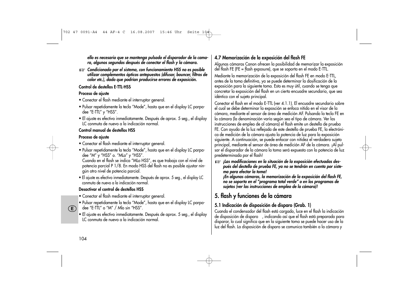 Metz MECABLITZ 44 AF-4 Canon User Manual | Page 104 / 120