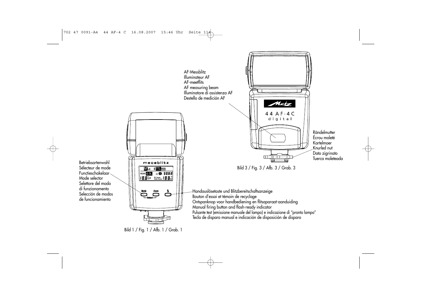 Metz MECABLITZ 44 AF-4 Canon User Manual | Page 114 / 120