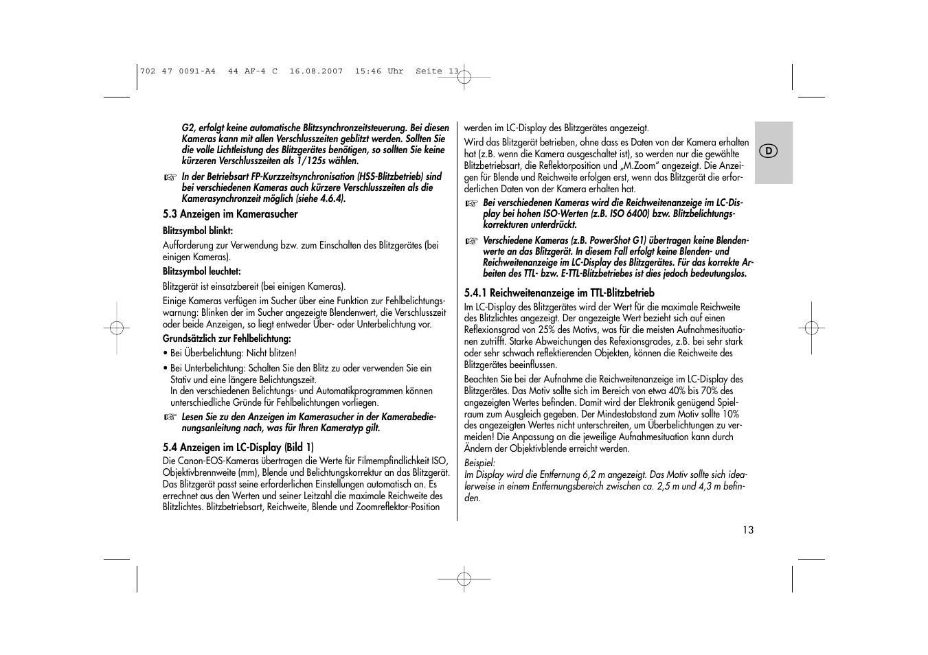 Metz MECABLITZ 44 AF-4 Canon User Manual | Page 13 / 120