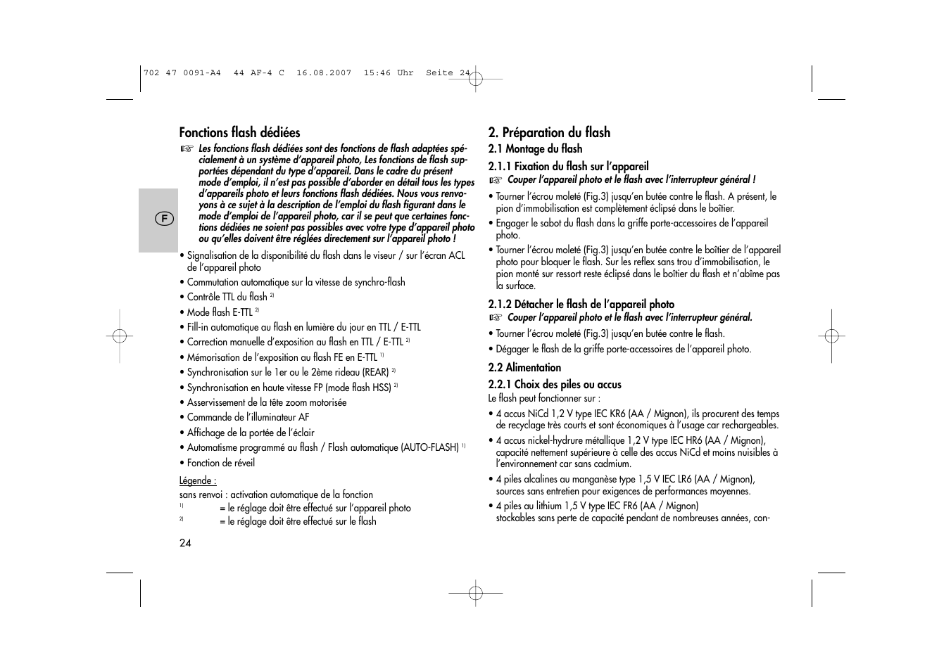 Metz MECABLITZ 44 AF-4 Canon User Manual | Page 24 / 120