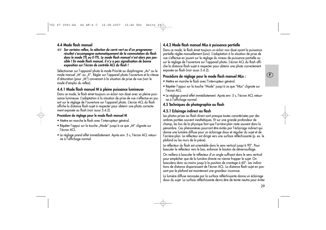 Metz MECABLITZ 44 AF-4 Canon User Manual | Page 29 / 120